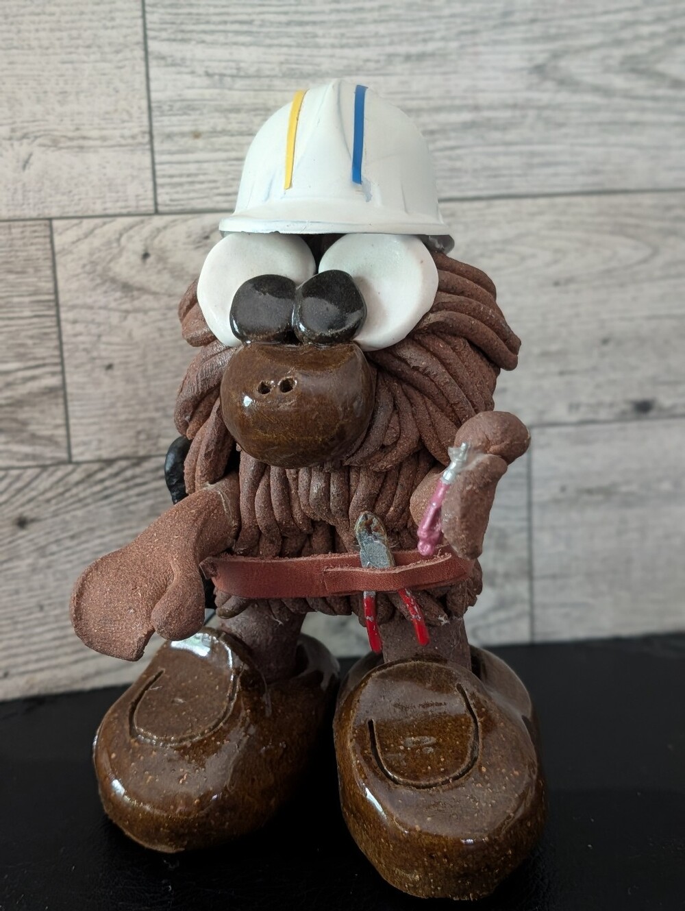 Vintage "Harrie" 1984 Clay Pottery Figure Telephone Repair